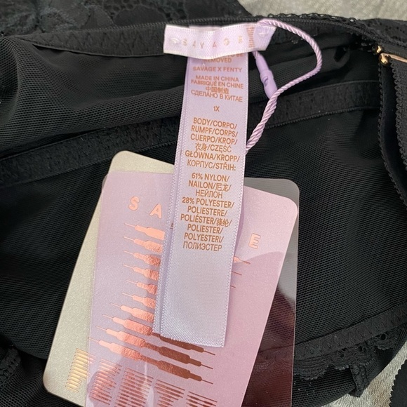 New SAVAGE X FENTY Black Floral Lace Bralette 1X - Picture 10 of 10